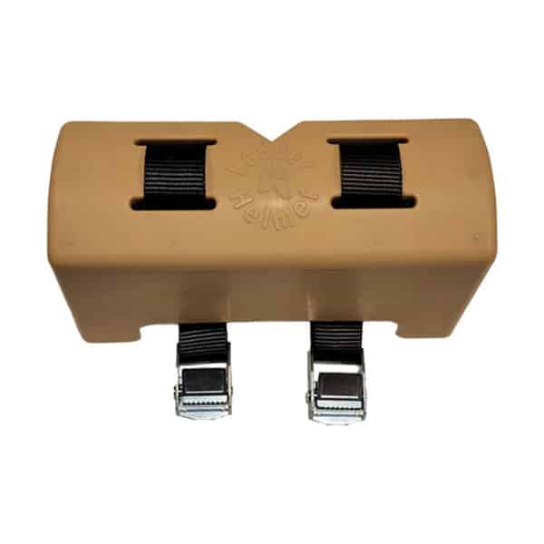Ladder Helmet ladder protection system with straps